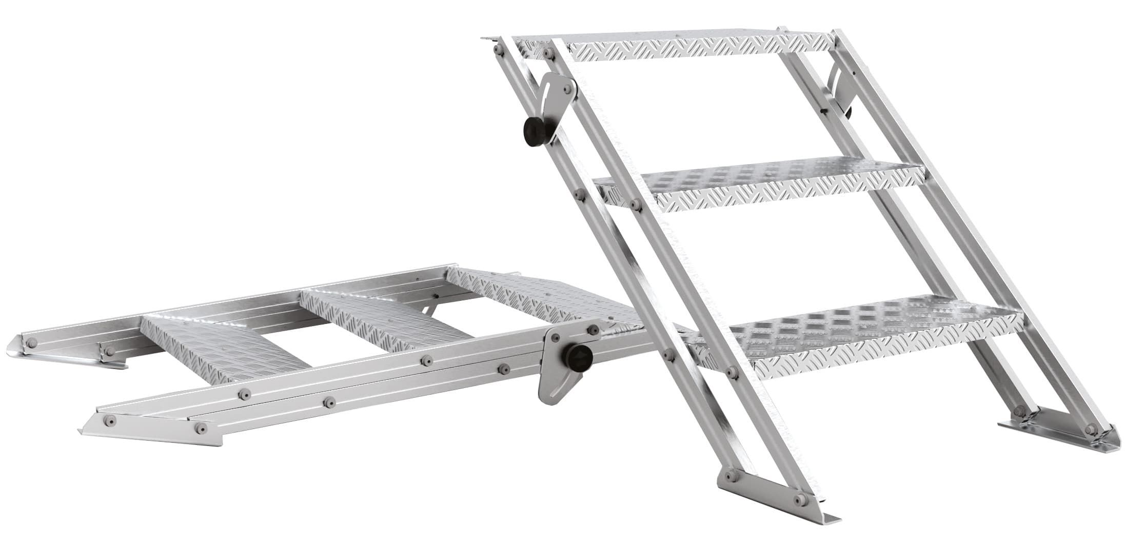 Echelle réglable 3 marches 250 kg - hauteur de 285 à 655 mm et largeur de 730 mm
