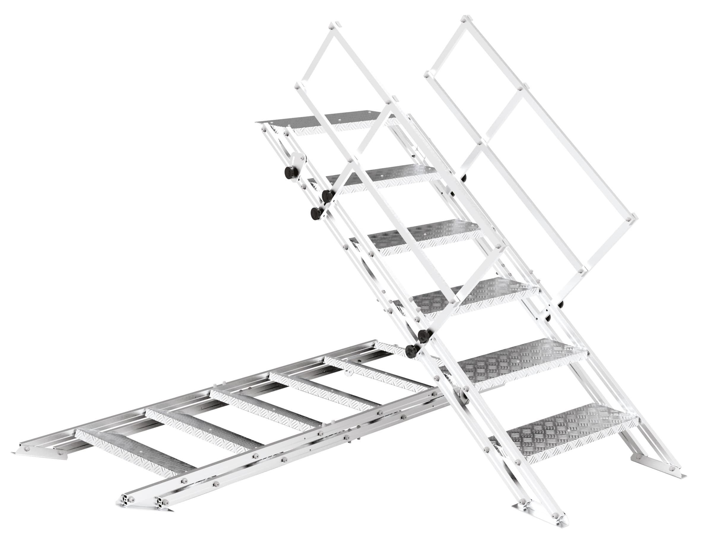 Echelle réglable 6 marches 250 kg - hauteur de 550 mm à 1340 mm et largeur de 740 mm