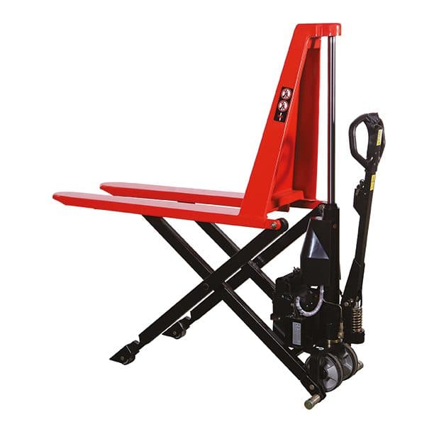 Transpalette haute levée électrique avec stabilisateurs 1500 kg