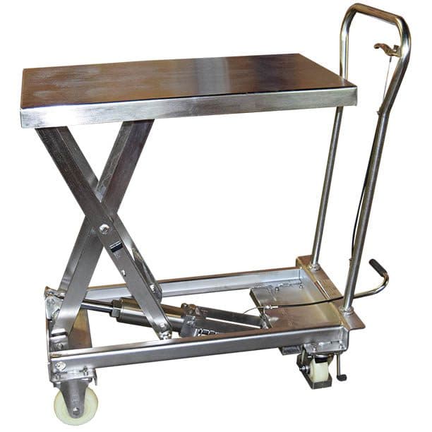 Table élévatrice manuelle inox 304 100 kg